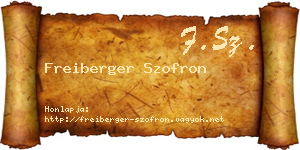 Freiberger Szofron névjegykártya